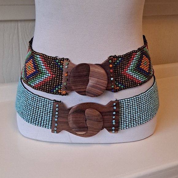 Two Beaded Stretchy Belts